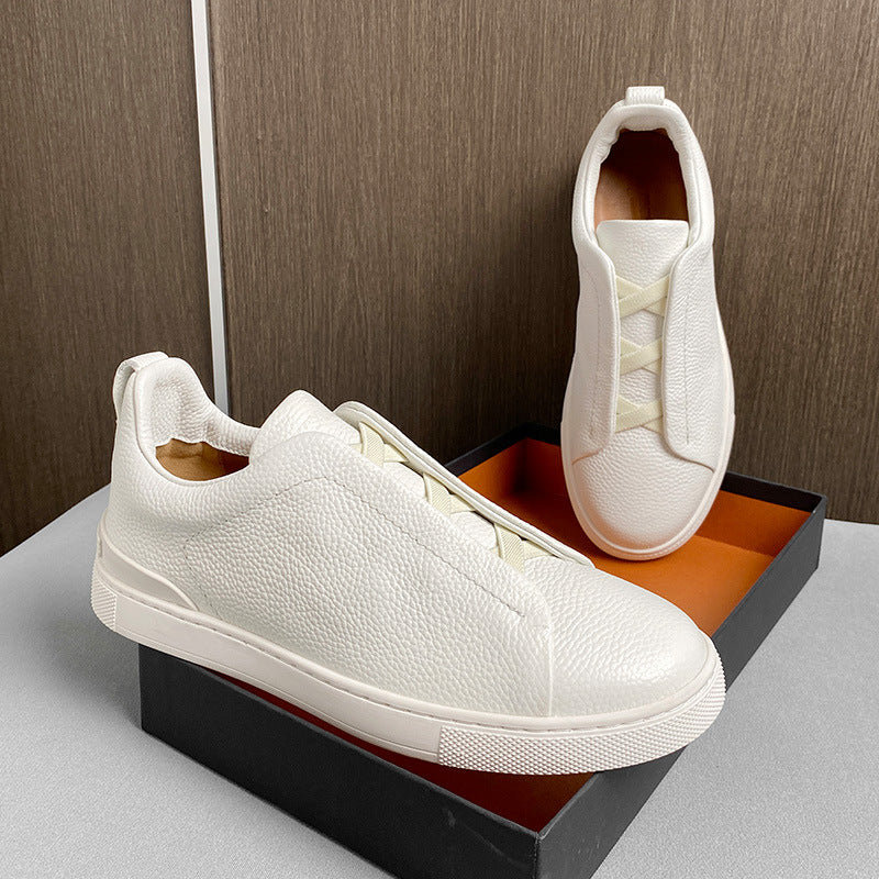 Men's Cowhide Board Lightweight Low Top Breathable Versatile Men's Shoes