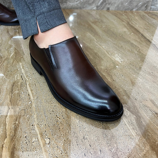Men's Trendy Hair Stylist Cover Feet Korean Style Leather Shoes