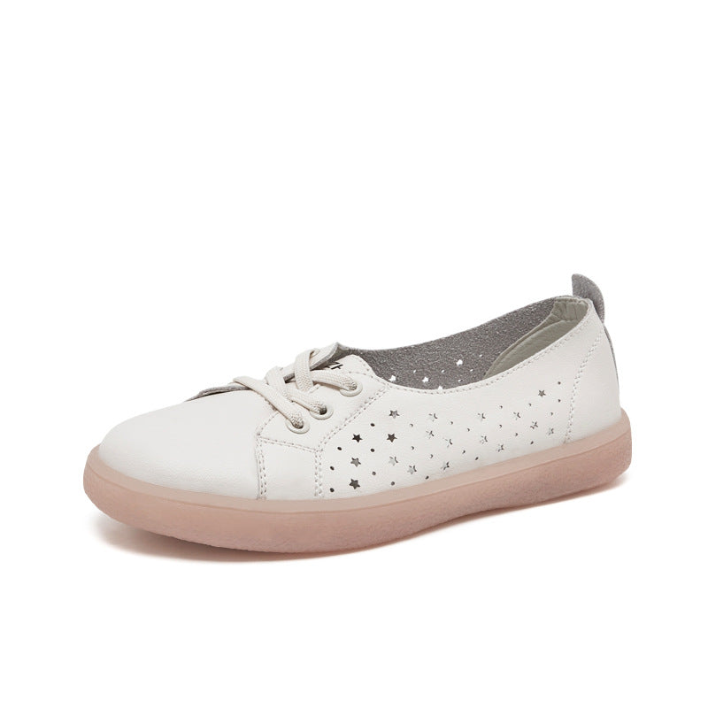 Women's White Lightweight Flat Fashionable Jelly Bottom Women's Casual Shoes