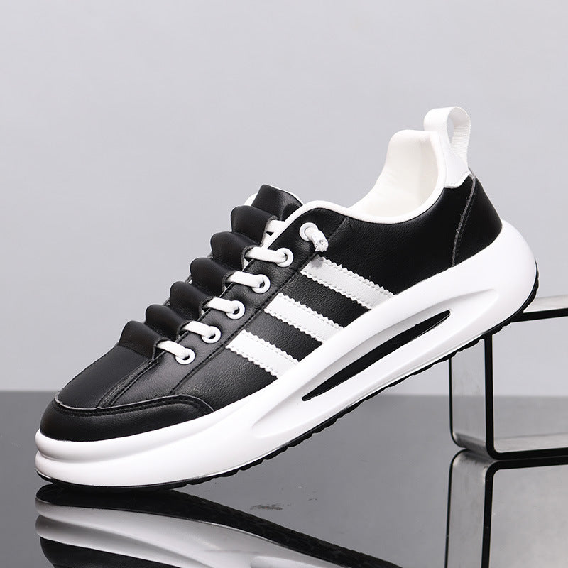 Men's Breathable White Board Couple Heightened Green Casual Shoes