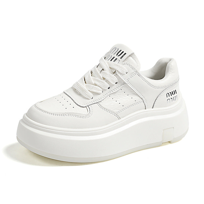Women's Platform White Spring Versatile Sports Height Casual Shoes