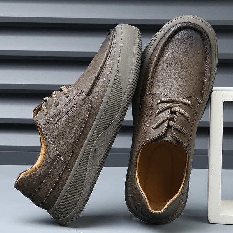 Men's Autumn Genuine Breathable Versatile Platform Fashion Leather Shoes