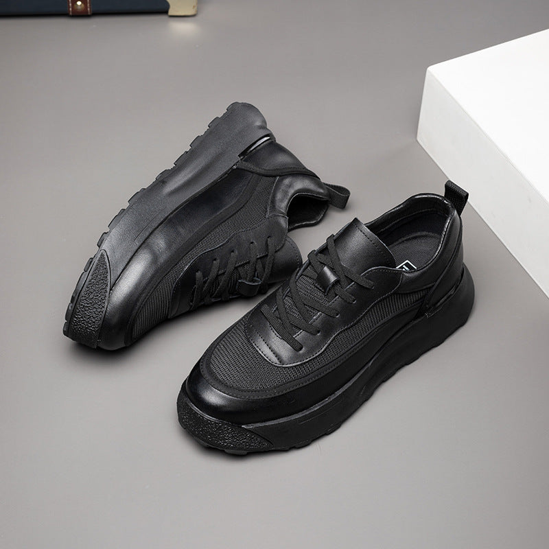 Men's Wide Toe Platform Simple Mesh Breathable Casual Shoes