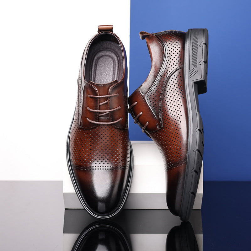 Men's Autumn Cowhide Derby Business Formal Wear Sandals