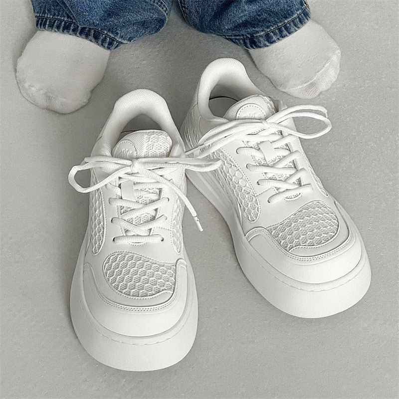 Women's & Men's Breathable Mesh Platform Height Increasing Bread Sneakers