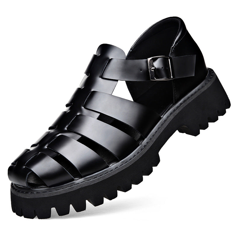 Men's Cool Breathable Lightweight Platform Slip-on Buckle Sandals