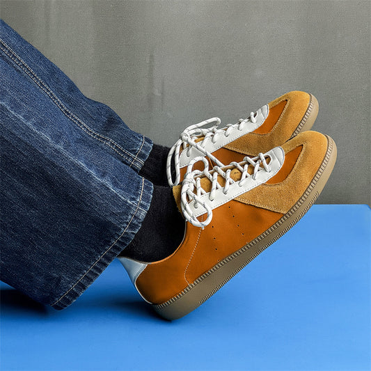 Spring Niche Retro German Training Style Leather Shoes