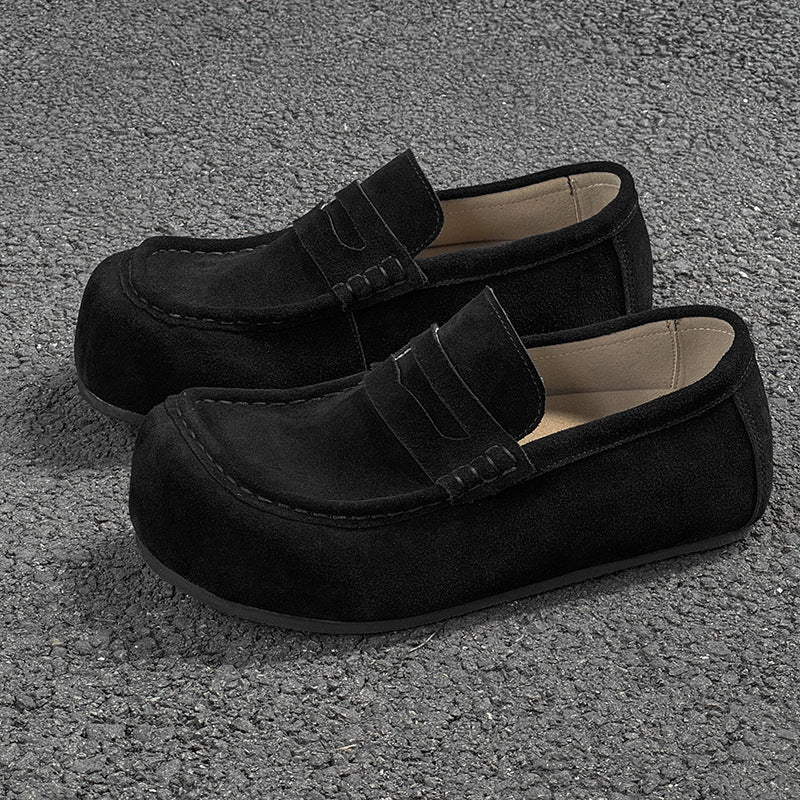 Men's Big Head All-inclusive Outer Wear Old Money Men's Casual Leather Shoes