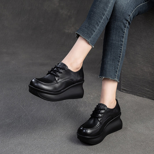 Women's & Men's Shu Wedge Retro Style Simple Top Loafers