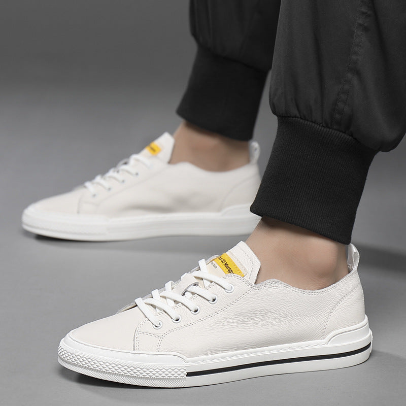 Men's White Fashion Summer Genuine Soft Bottom Canvas Shoes