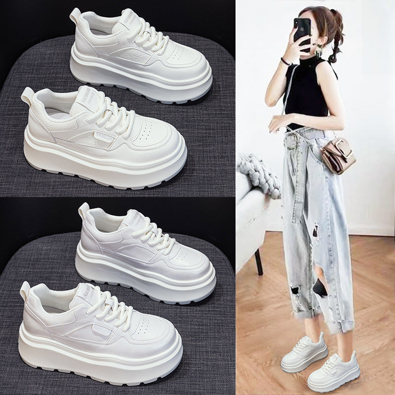 Women's Thick Bottom Best-selling White Spring Elevator Sneakers