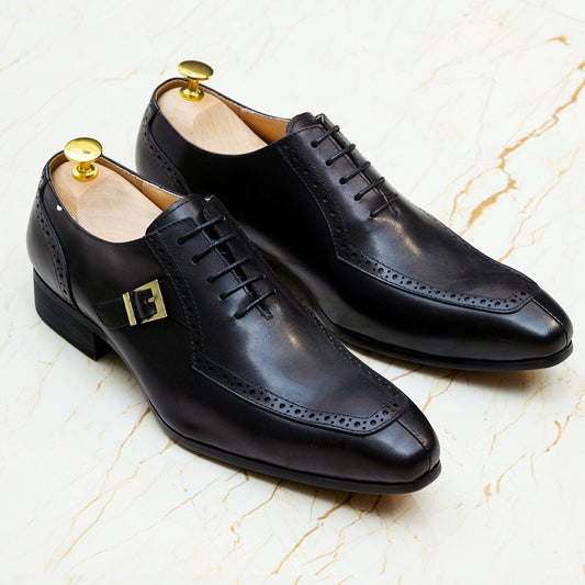 Men's Genuine Business Office Wedding Oxford Brogue Leather Shoes