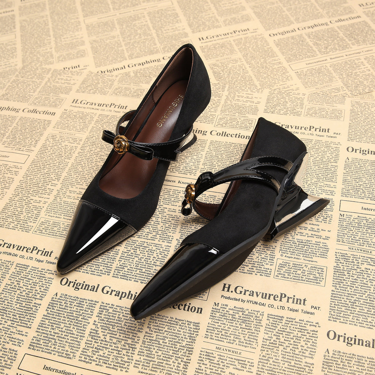 Women's Genuine Wedge Beautiful French Mary Jane High Spring Temperament Small Women's Fashion Shoes