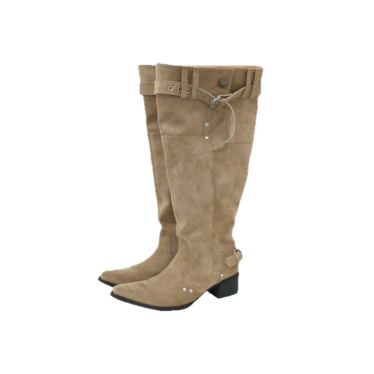 Women's Toe Large Tube High Pile Style Retro Western Boots