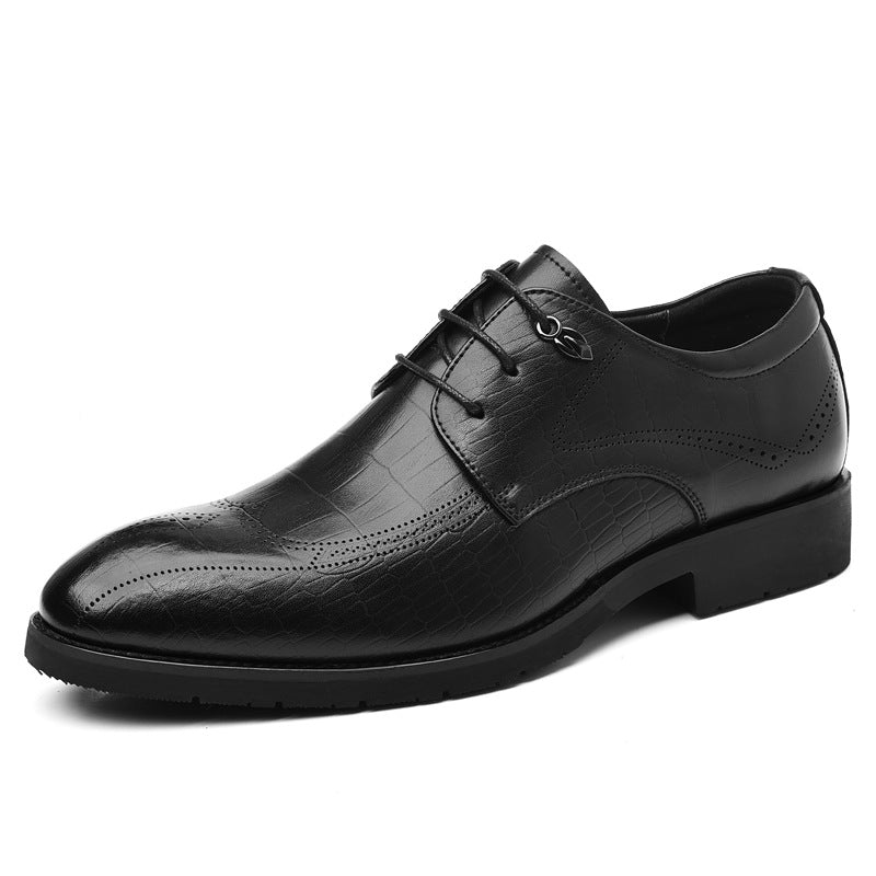 Men's Spring Brogue Trends British Style Pointed Office Men's Shoes