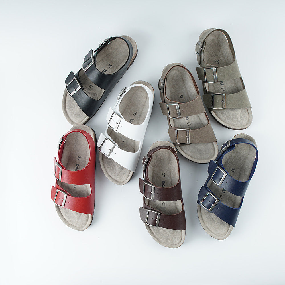 Women's & Men's Cork Double Buckle Series Sandals