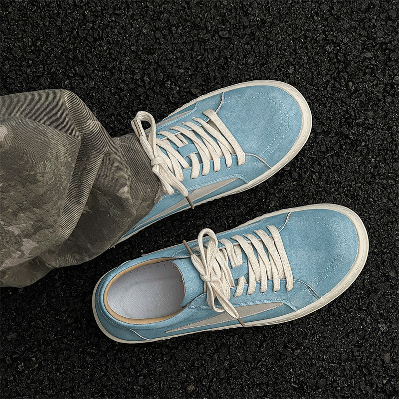 Men's Dark High Street Style Low Top Retro Sports Platform Trendy Sneakers