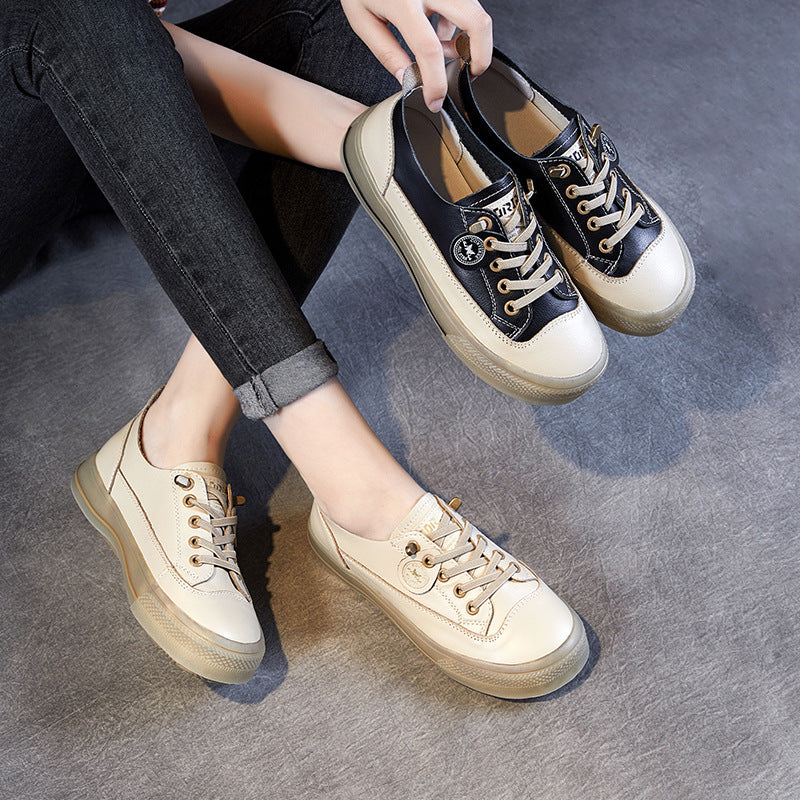 Women's White Slip-on Beef Tendon Soft Bottom Women's Casual Shoes