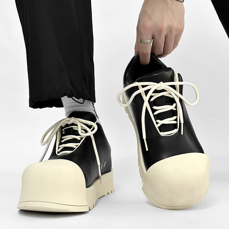 Men's Goods Niche Design Mickey Big Head Genuine Platform White Fashionable Men's Casual Shoes