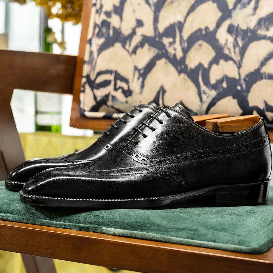 Men's Lining Business Formal Wear British Square Toe Leather Shoes