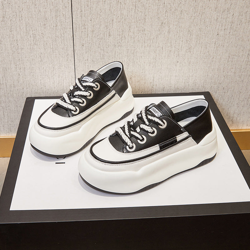 Women's White Dad Versatile Hidden Platform Heels