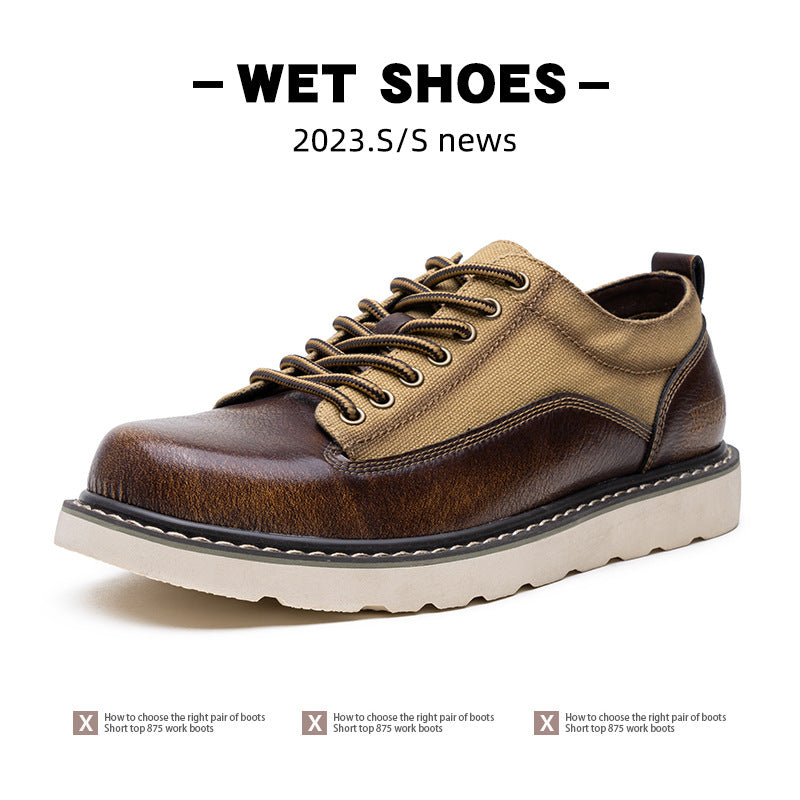 Men's Retro Style Plus Sizes Size Outdoor Mountaineering Leather Shoes