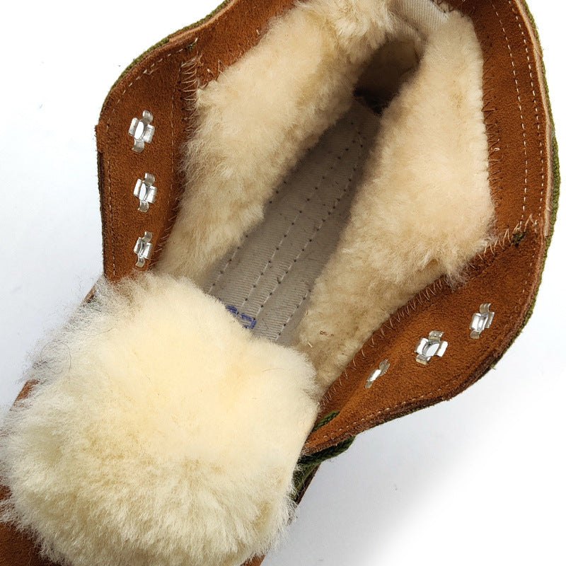 Strong Man Cold Weather Winter Fleece-lined Warm Wool Fur Men's Shoes