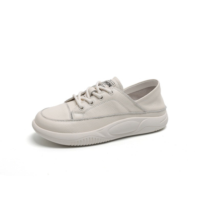 Women's Cattlehide Surface White Spring Comfortable Breathable Casual Shoes