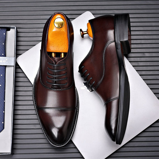 Men's Three Joint Business Formal Authentic British Leather Shoes