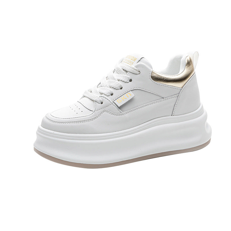Platform White Female Versatile Single-layer Height Women's Casual Shoes
