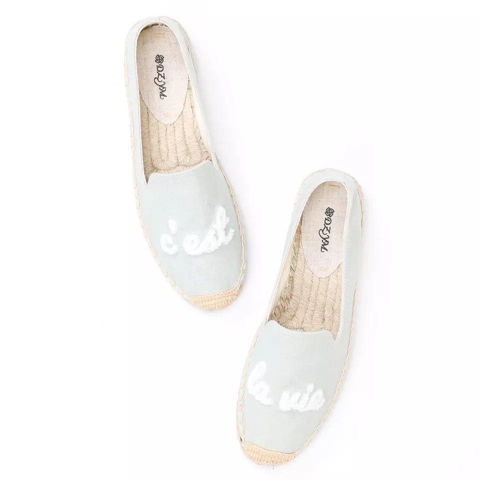 Solid Color Fisherman Linen Breathable Flat Canvas Shoes