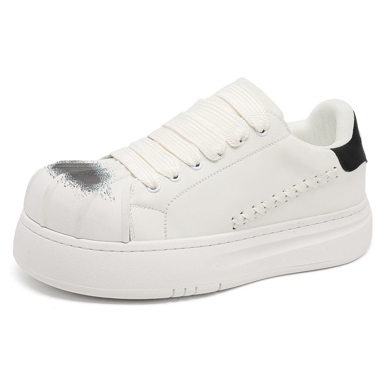 Women's & Men's Niche Shell Toe Big Thick Bottom Sneakers