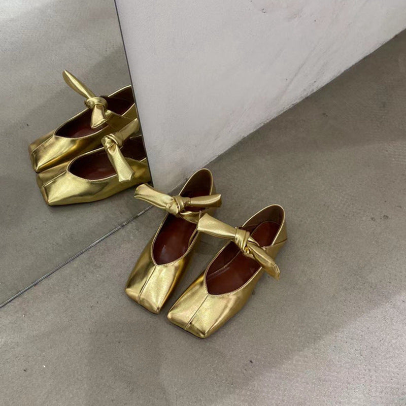 Women's French Flat Sier Mary Jane Square Casual Shoes