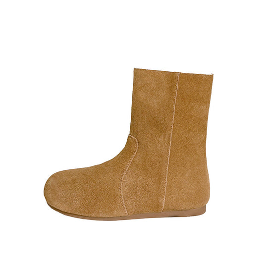 Women's Height Increasing Insole Fleece-lined Short Retro Snow Boots