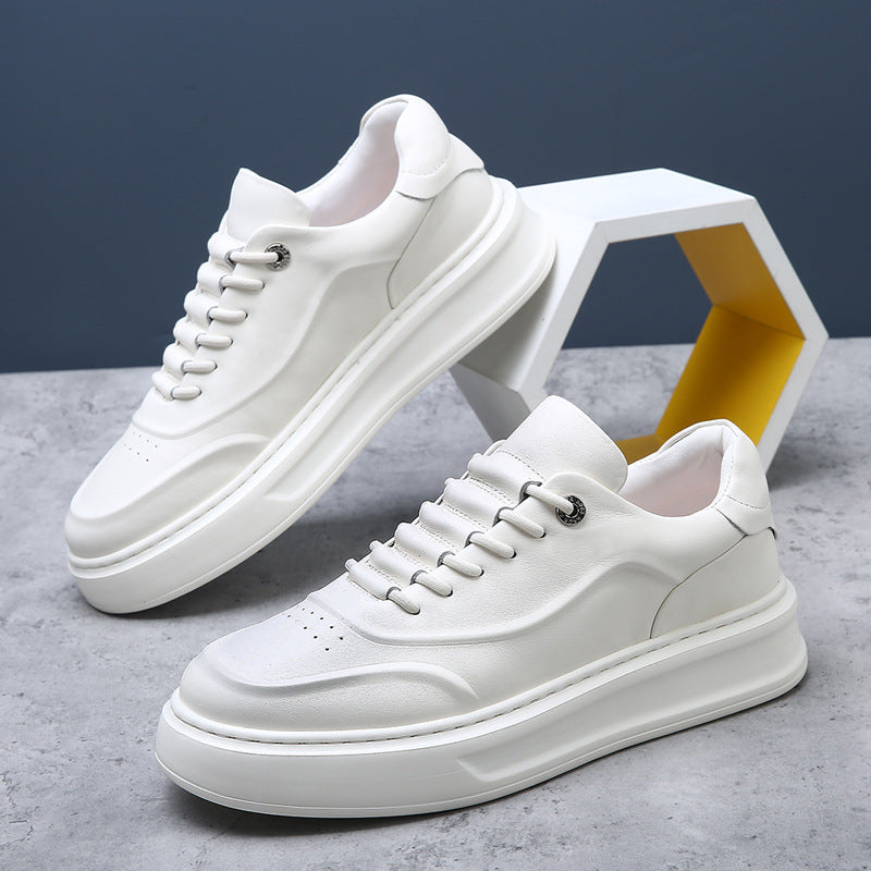Men's Four Breathable Lightweight Platform White Top Layer Men's Shoes