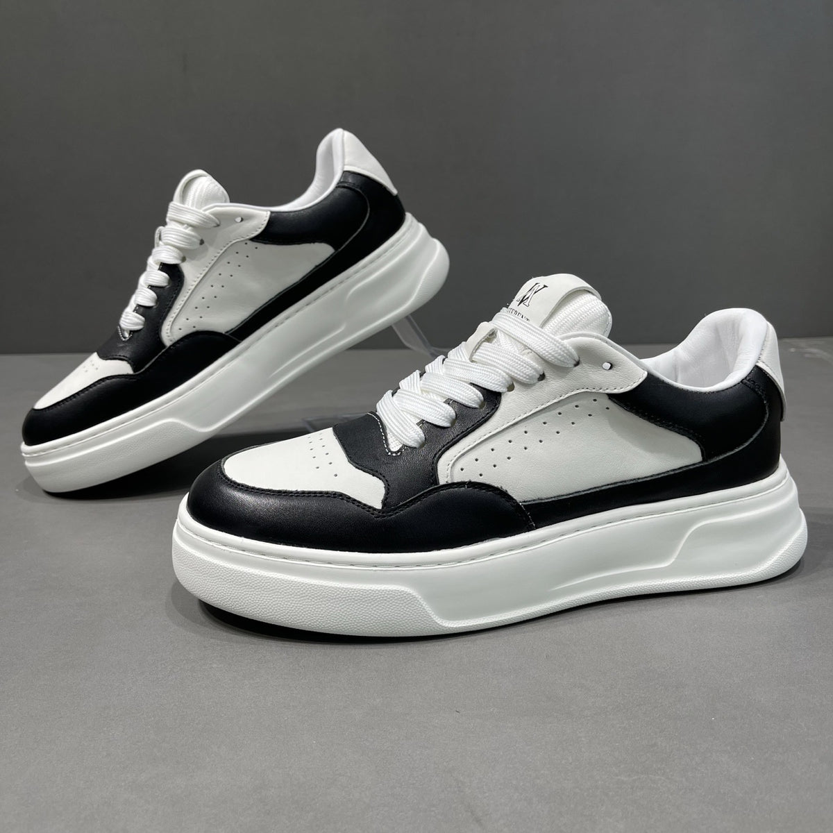 Men's White Panda Autumn Breathable Platform Trendy Men's Board Shoes