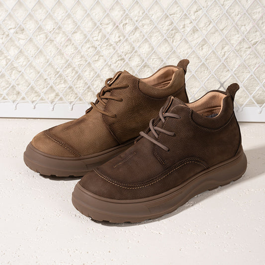 Men's Vintage Fleece-lined Warm Soft Martin Leather Shoes