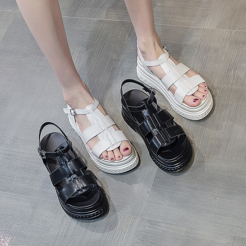 Women's Fairy Style Platform Hole Thick Bottom Sandals