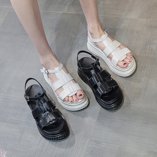 Women's Fairy Style Platform Hole Thick Bottom Sandals