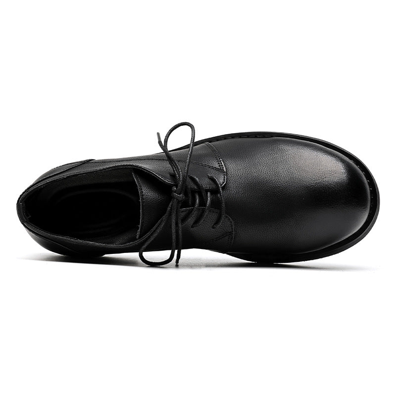 Green Thick-soled British Style Dad Round Head Casual Shoes
