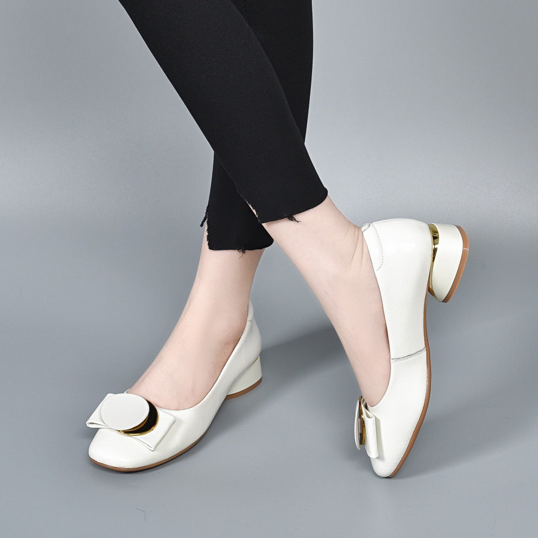 Women's Chunky Pumps Low-cut Spring Summer Green Women's Shoes