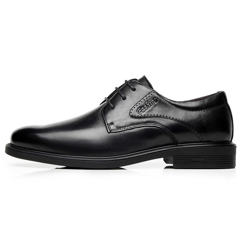 Men's Layer Cowhide Business Formal Wear Fashion Lace Leather Shoes