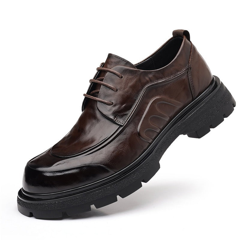 Men's Business Formal Wear Light Luxury Thick Bottom Big Head Men's Shoes