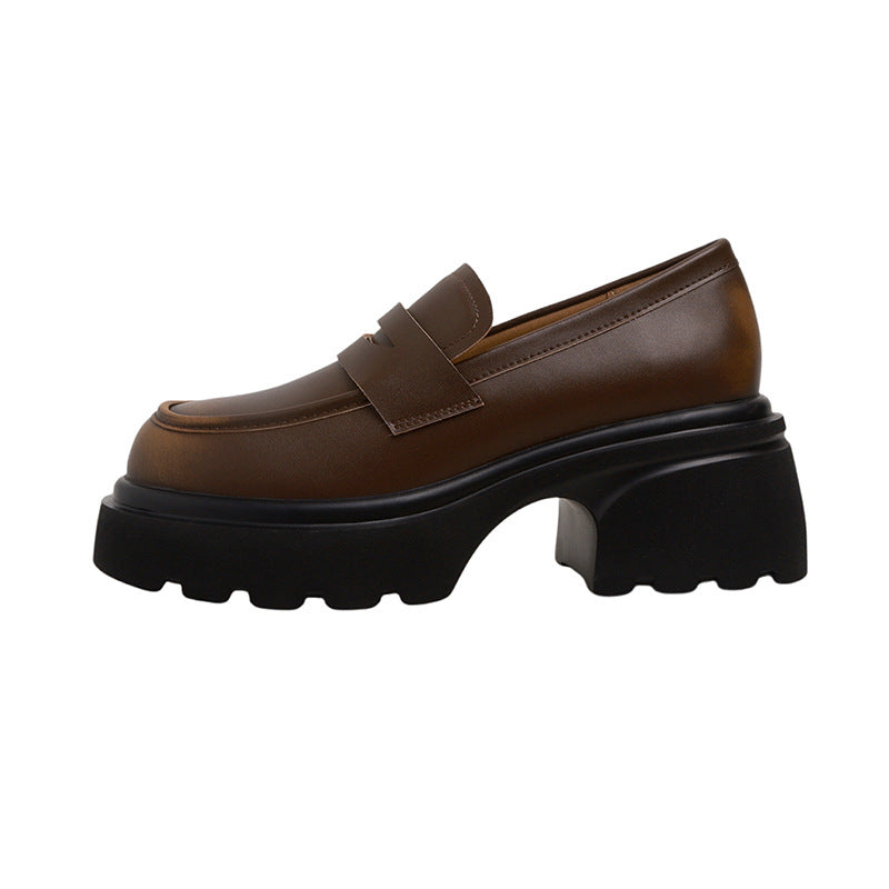 Women's Authentic Spring Platform High Slip-on British Loafers
