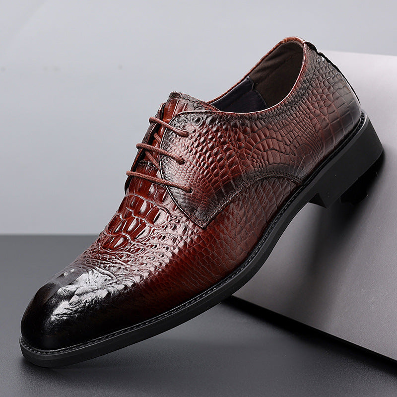 Men's Cowhide Business Formal Wear British Leisure Commute Leather Shoes