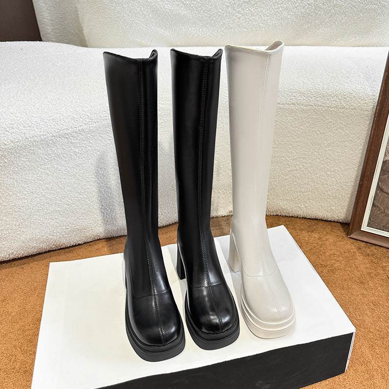 Women's Thick Bottom Below The Knee High Boots