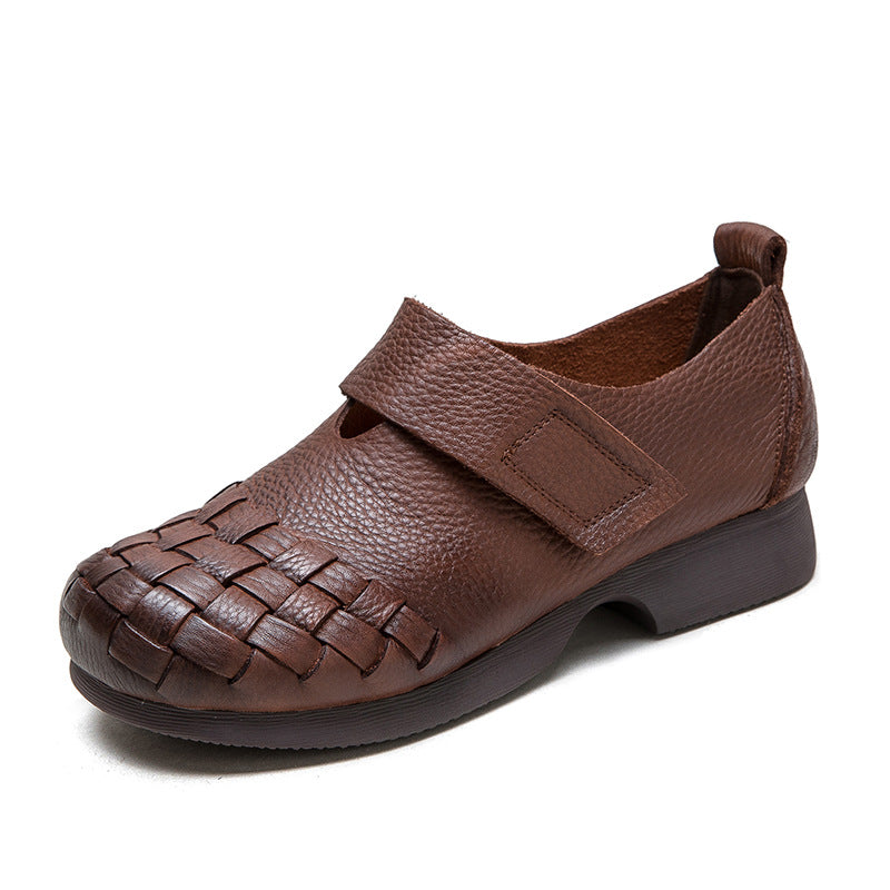 Women's First Layer Cowhide Retro Commuter Comfortable Casual Shoes