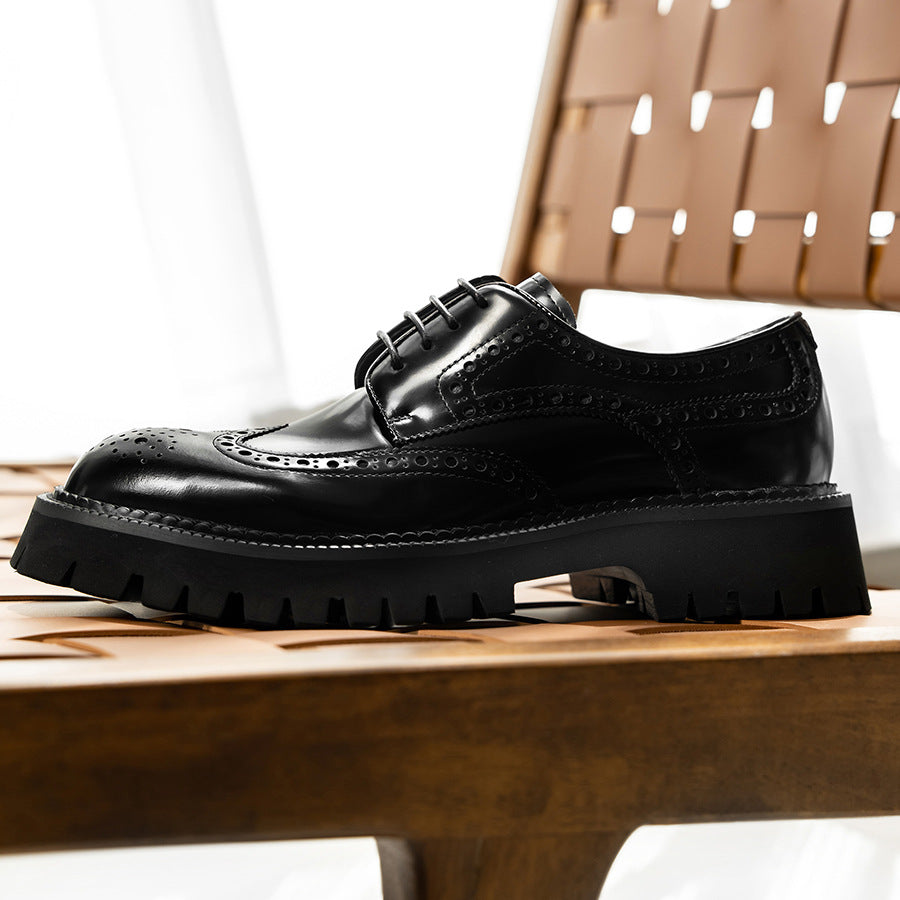 Men's Cowhide Business Formal Wear Patent High-grade Leather Shoes