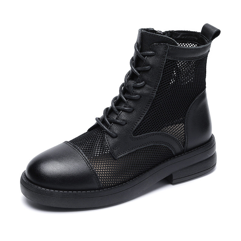 Women's Spring Breathable Mesh Booties British Retro Boots