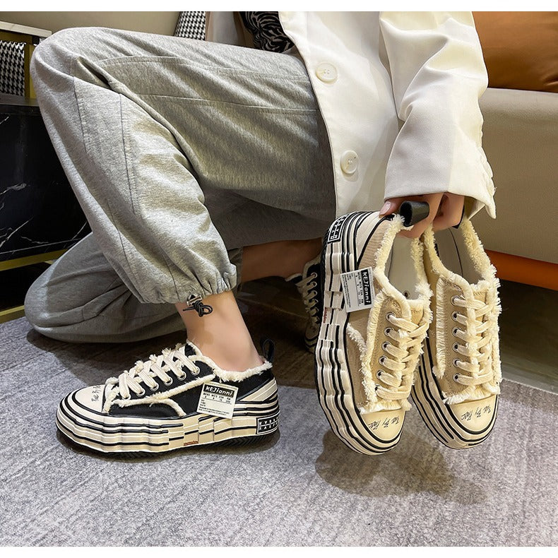 Women's Dissoed Spring Beggar Super Popular Fashion Canvas Shoes
